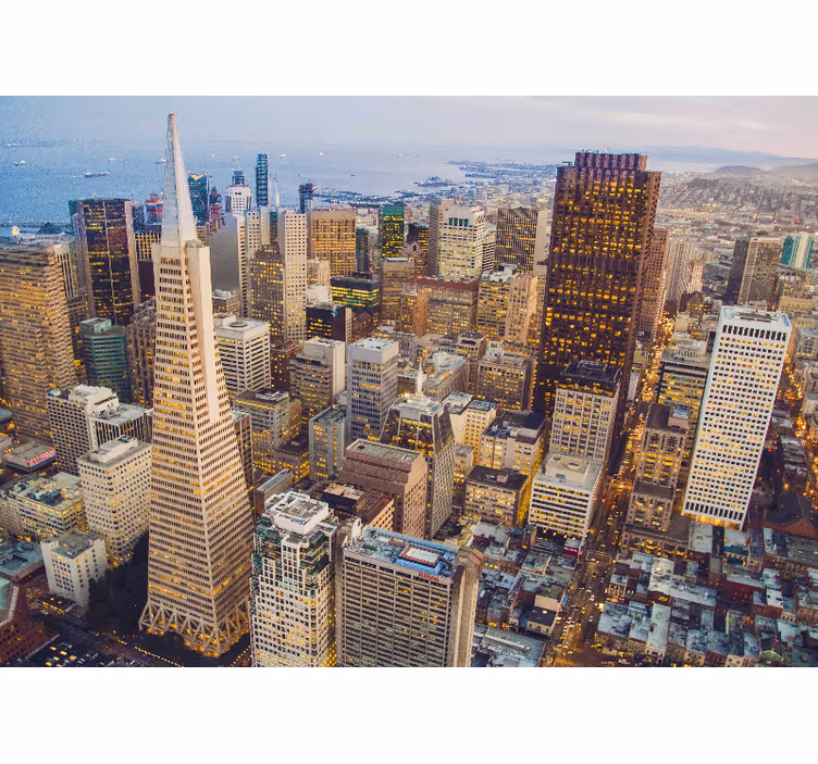 San Francisco's skyscrapers wall mural - TenStickers