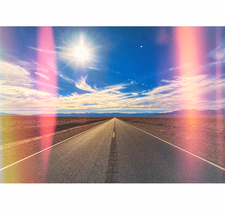 Desert Highway Scene landscape mural wallpaper - TenStickers