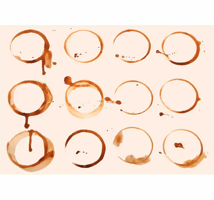 Coffee Ring Patterns kitchen mural - TenStickers