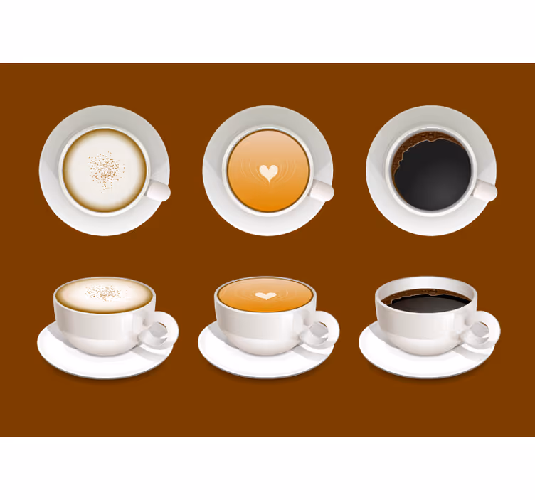 Coffee Cup Designs mural quote - TenStickers