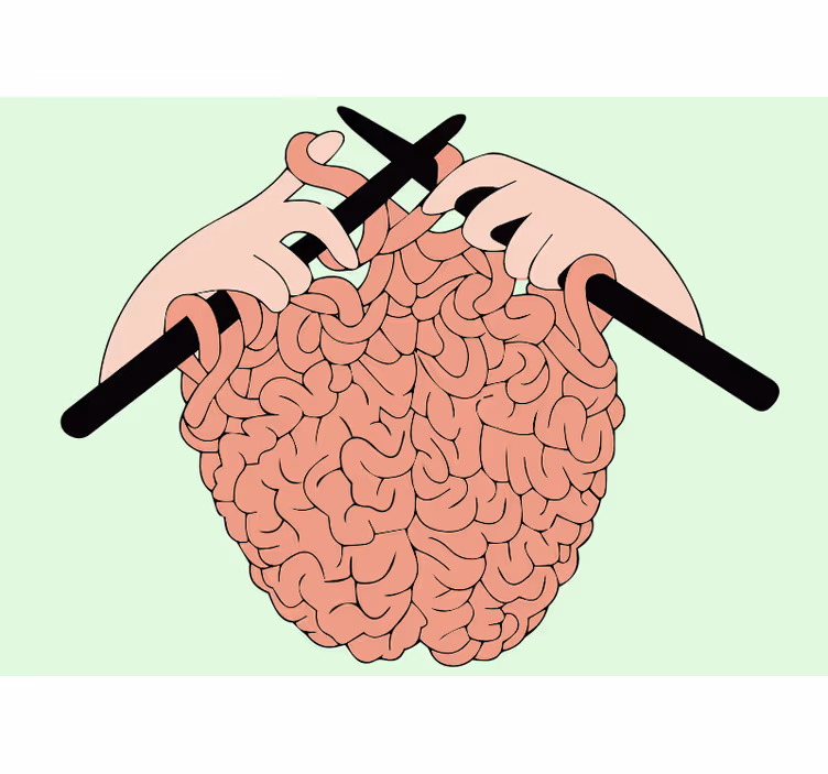 Knitted Brain Urban Art Wall Mural - TenStickers