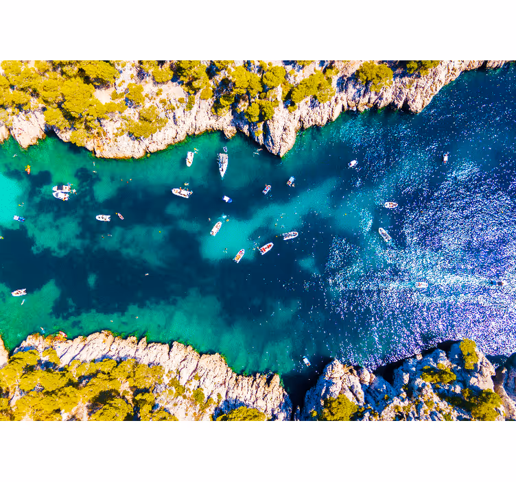 Aerial Coastal View landscape mural wallpaper - TenStickers