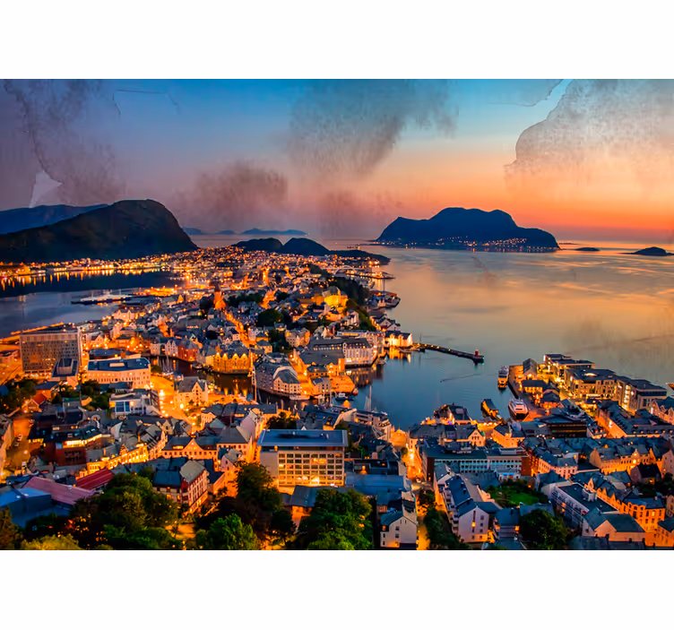 Scenic Coastal View city wall mural - TenStickers