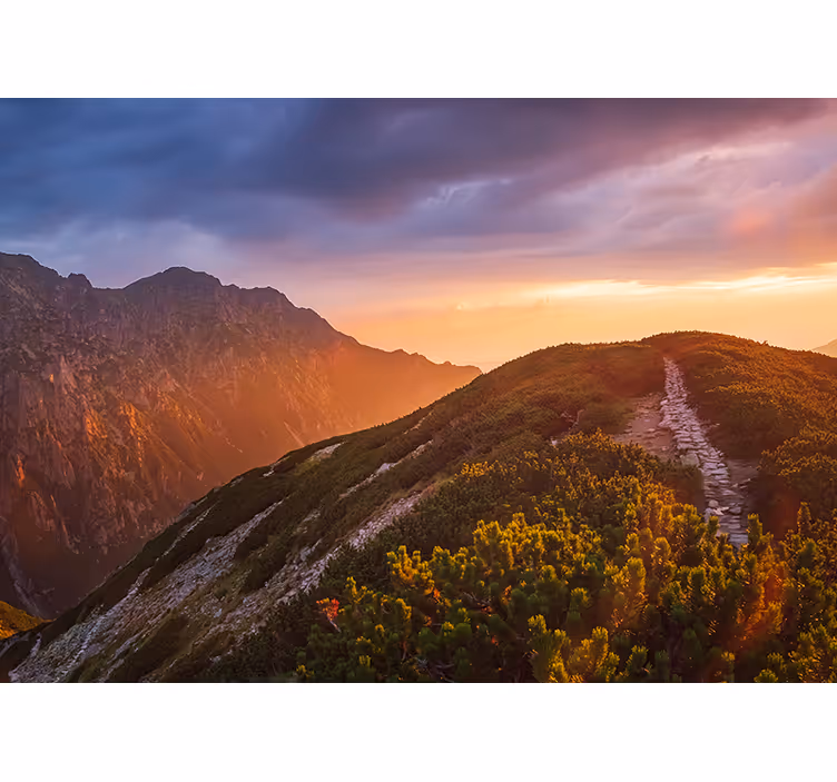 Grand mountain twilight mountain wall mural - TenStickers