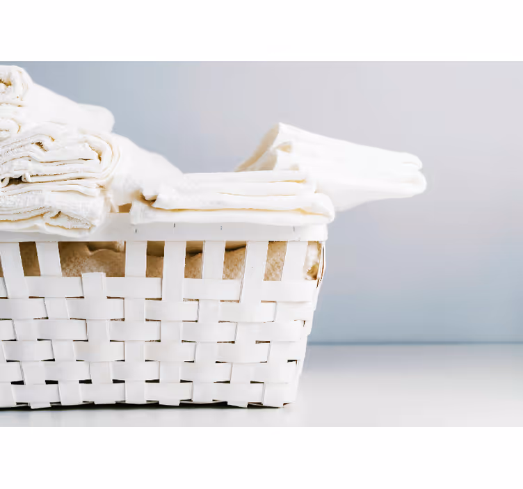 Elegant Towel Basket bathroom mural - TenStickers