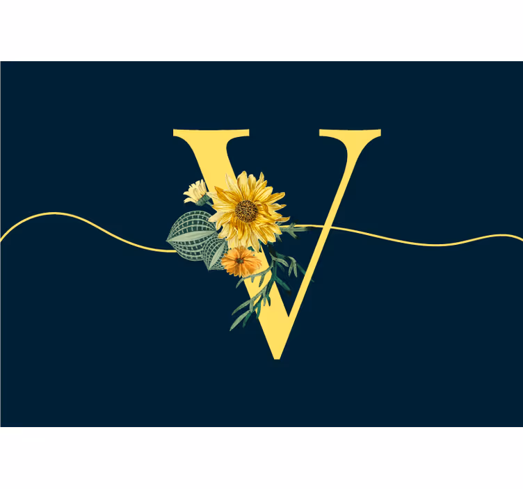 Sunflower Initial Elegance flower mural - TenStickers