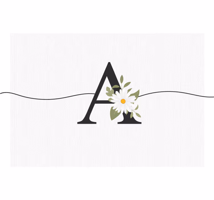 Teenage wall mural personalized with daisy initial - TenStickers