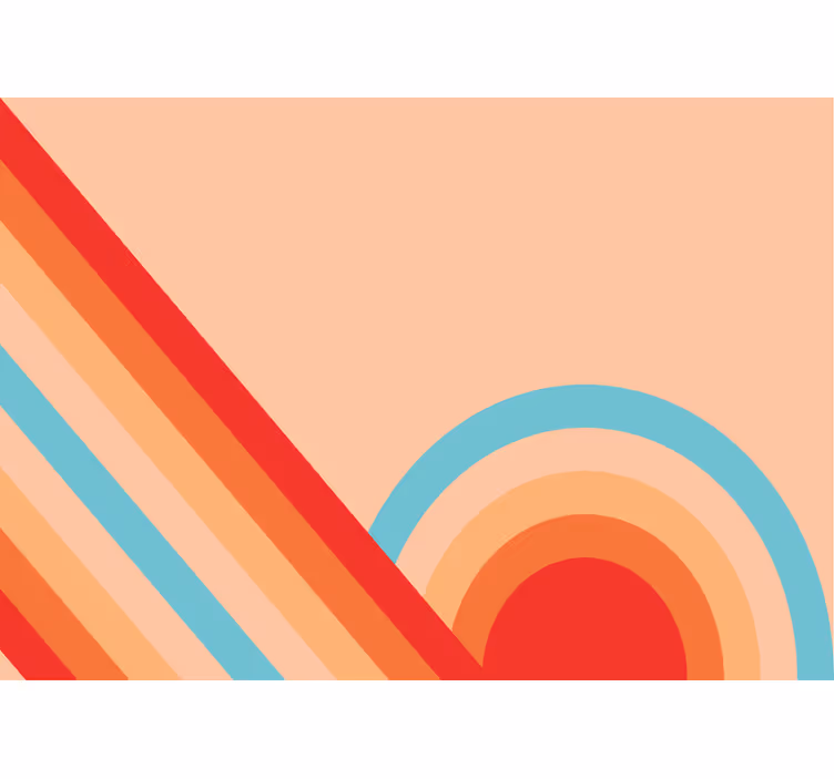 Semicircles 70's pop vintage wall mural - TenStickers