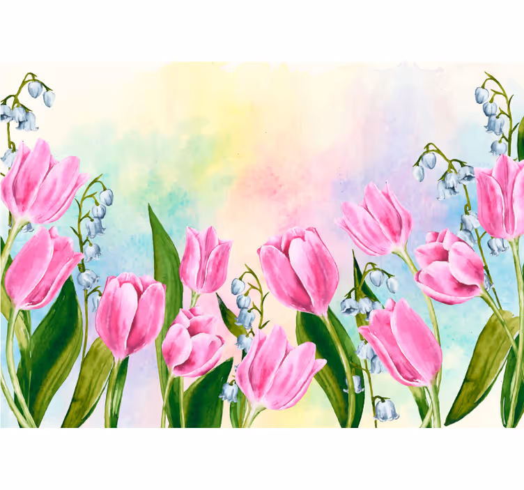Flower mural tulip blossom - TenStickers