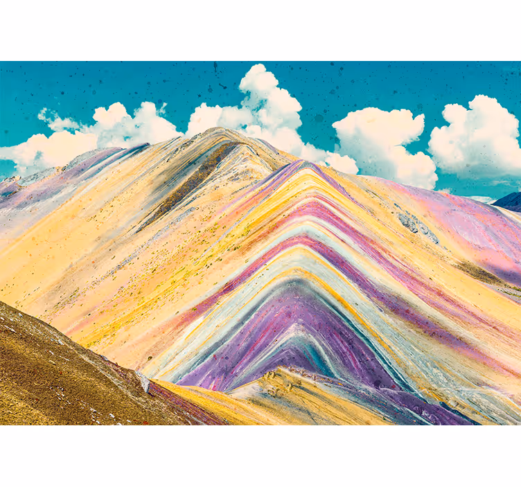 Colorful mountain peaks landscape mural wallpaper - TenStickers