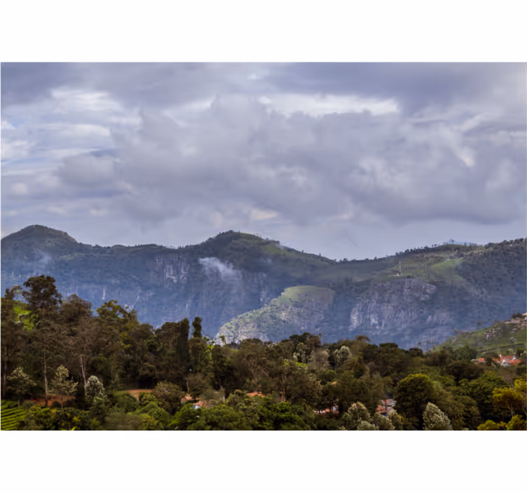 Serene mountain view landscape mural wallpaper - TenStickers