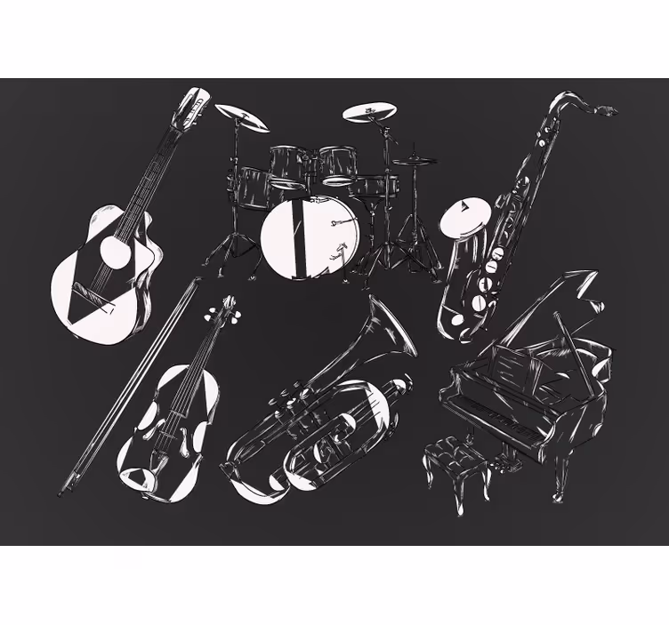 Music mural musical instruments set - TenStickers