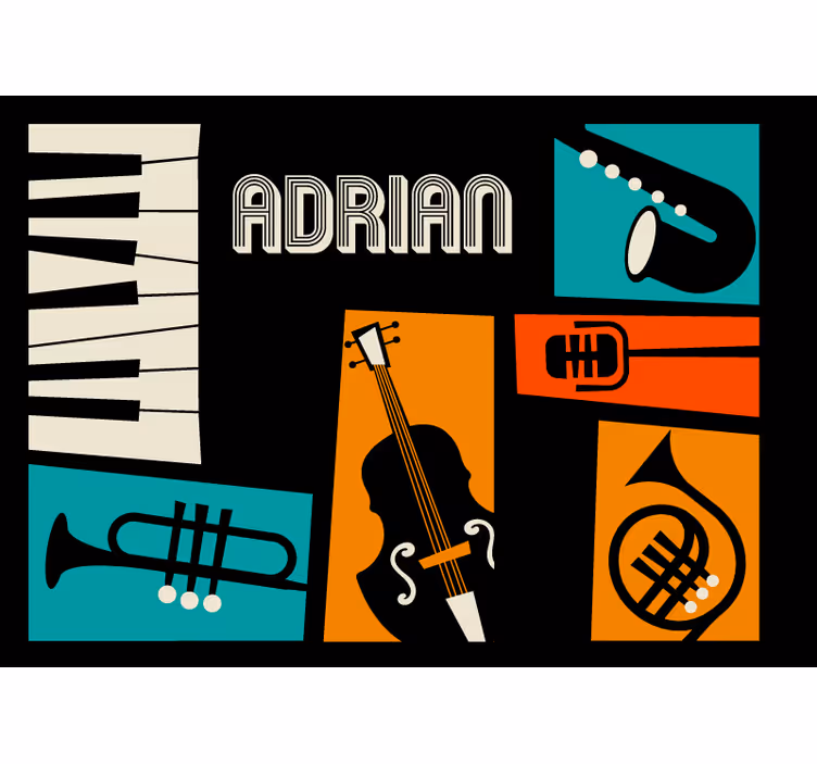 Music mural of lively musical instruments - TenStickers