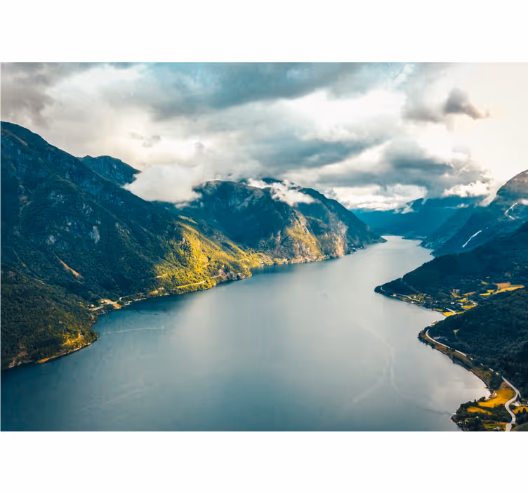 Norwegian landscape river nature wall mural - TenStickers