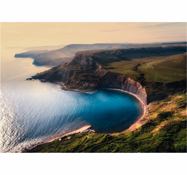 Lush coastal horizon landscape mural wallpaper - TenStickers
