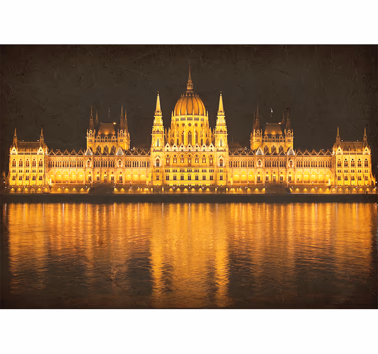 City wall mural budapest night view - TenStickers