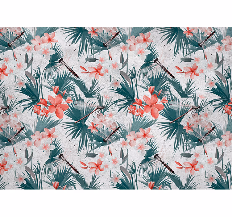 Flower mural tropical floral design - TenStickers