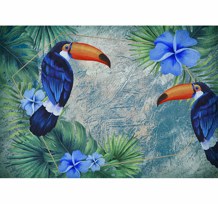 Animal wall mural tropical toucan duo - TenStickers