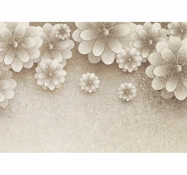 Flower mural with graceful floral elements - TenStickers