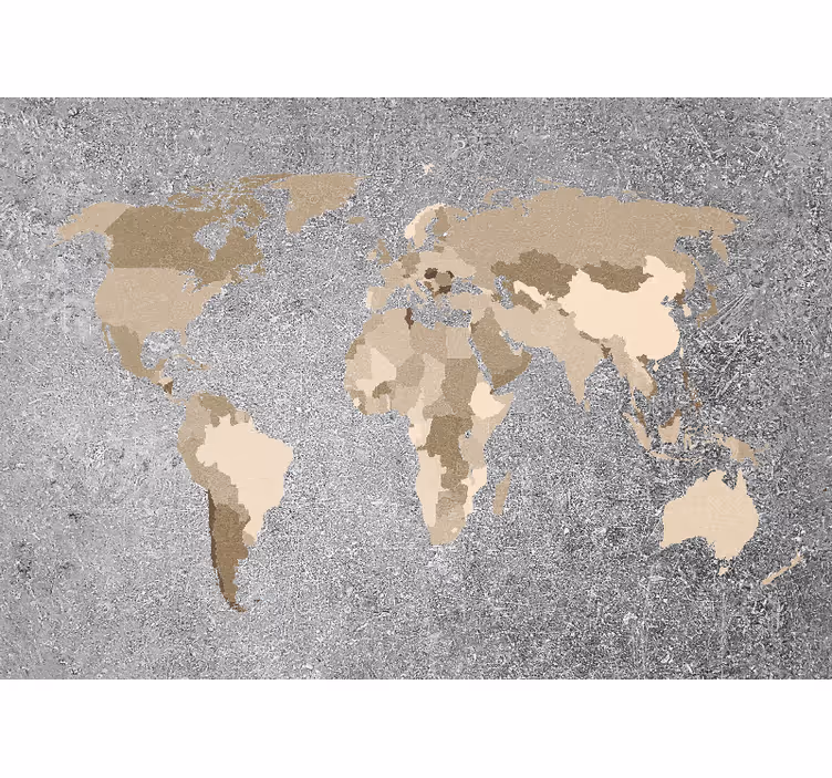 World map wall mural map of continents - TenStickers