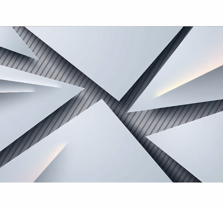 Abstract wall mural with geometric layered forms - TenStickers
