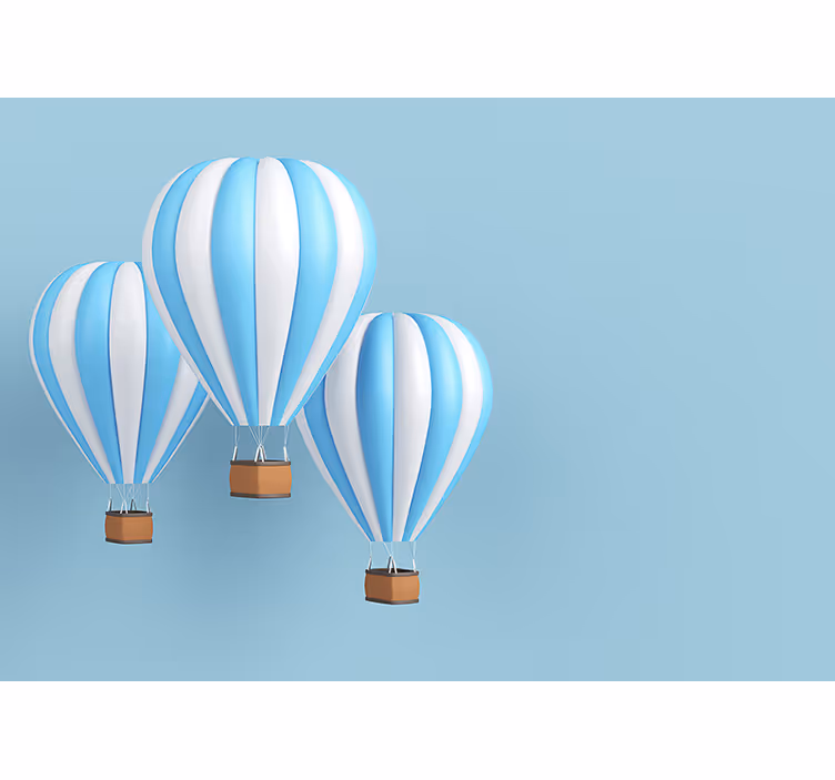 Children wall mural skyward hot air balloons - TenStickers