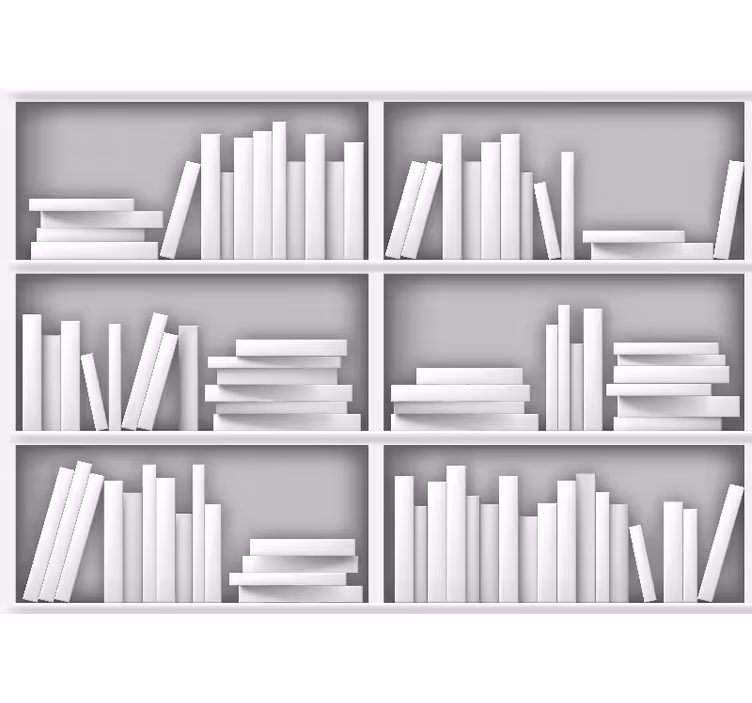 Texture wall mural minimalist book shelves - TenStickers