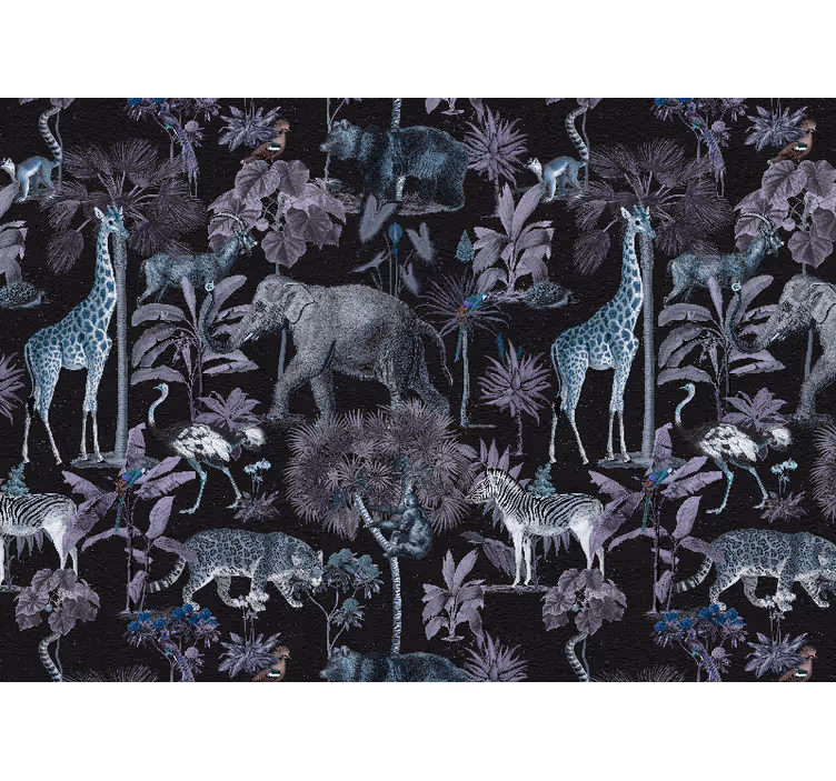 Animal wall mural wildlife safari scene - TenStickers