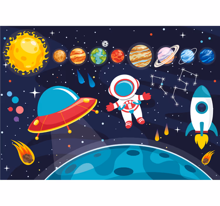 Fantasy wall mural cosmic quest design - TenStickers