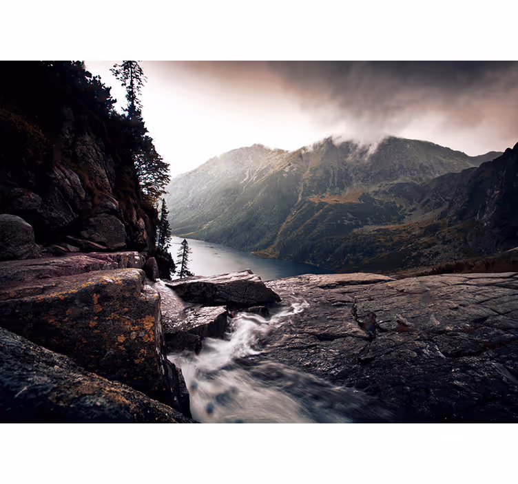 Landscape mural wallpaper scenic lake vista mountains - TenStickers