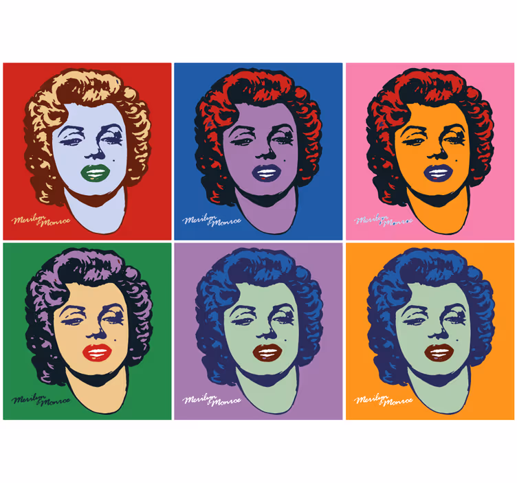 Painting wall mural pop art portraits - TenStickers