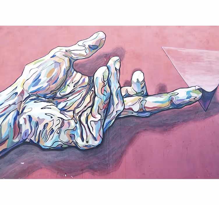 Abstract Hand Gesture painting wall mural - TenStickers
