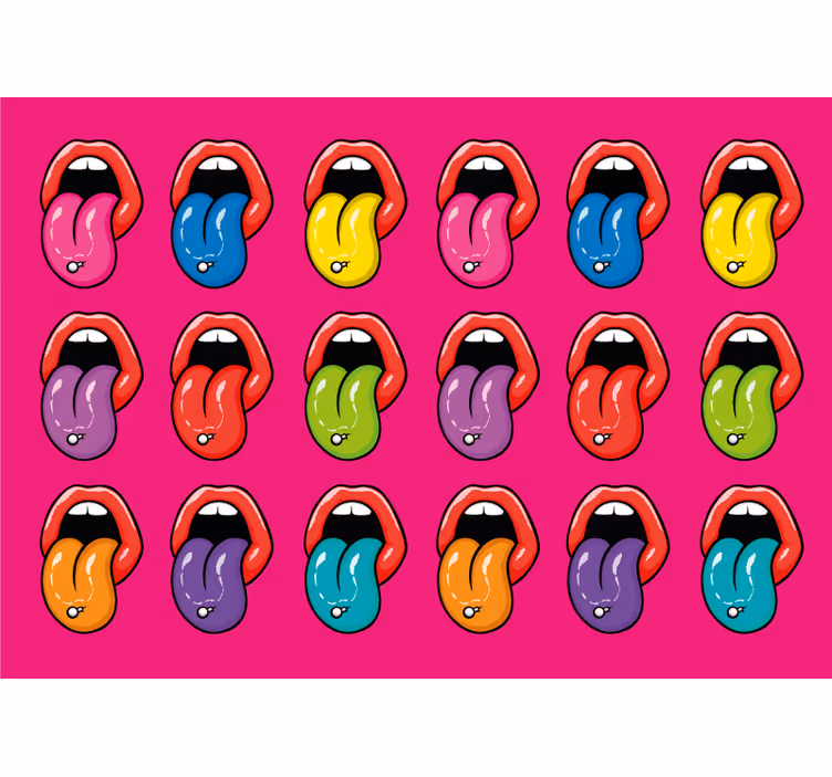 Pop art multicolor lips Urban Art Wall Mural - TenStickers