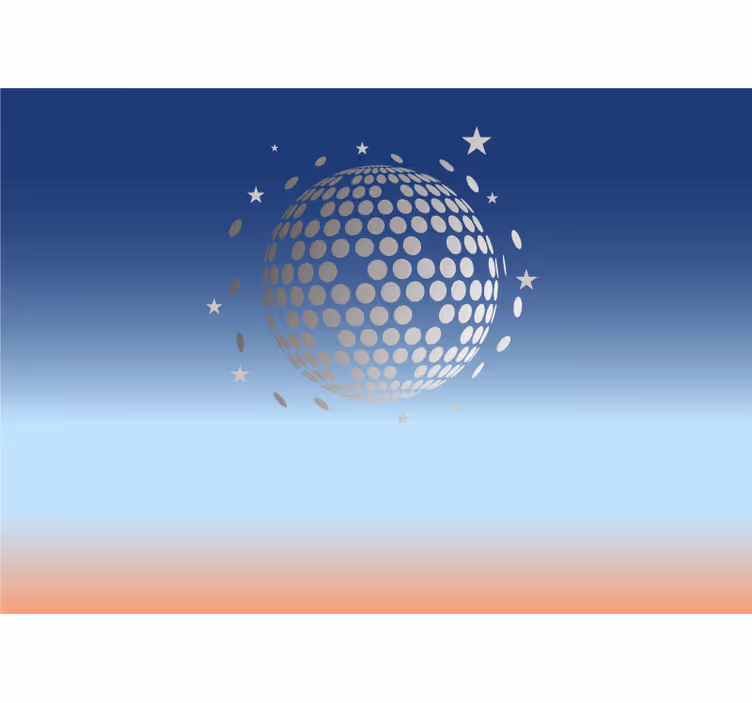 Music mural with disco ball design - TenStickers