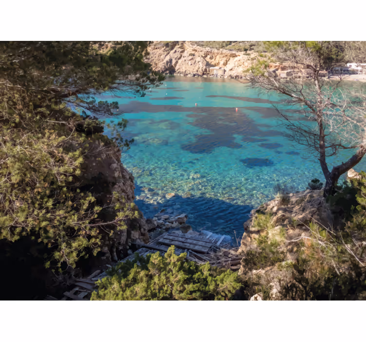 Nature wall mural serene coastal scene - TenStickers