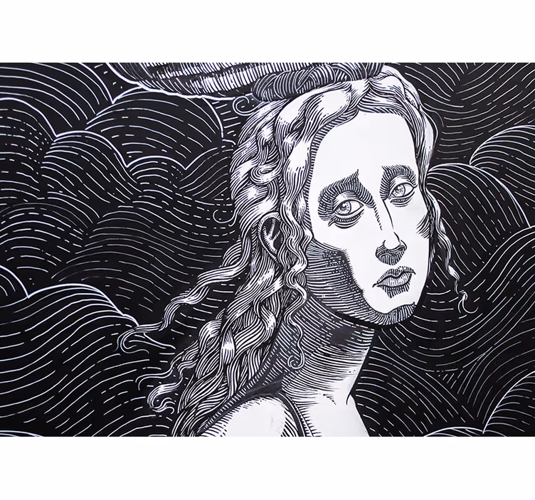 Woman black and white Classic Art Wall Mural - TenStickers