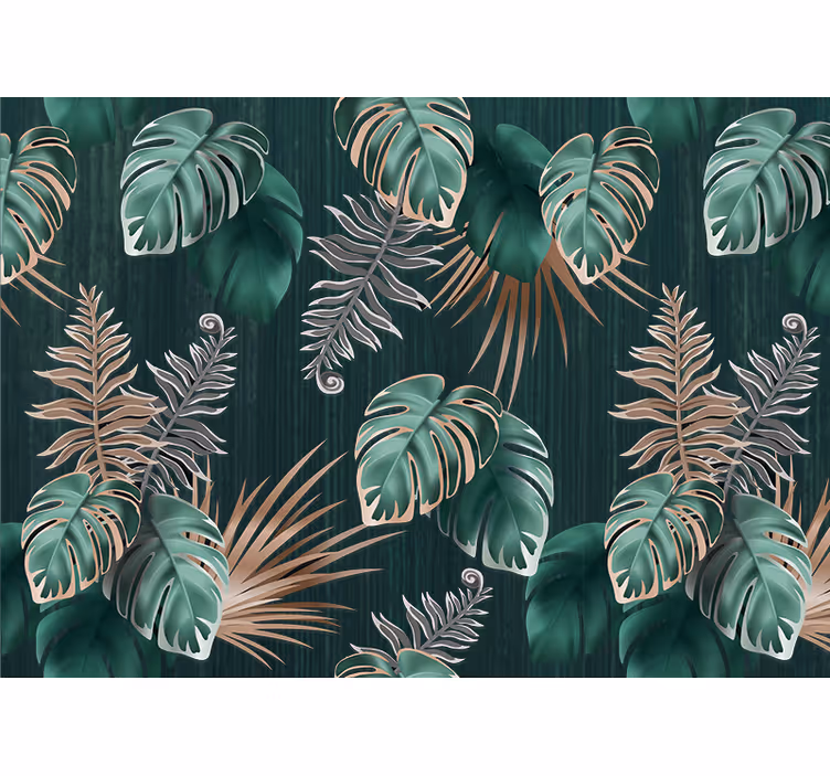 Nature wall mural tropical leaf inspirations - TenStickers