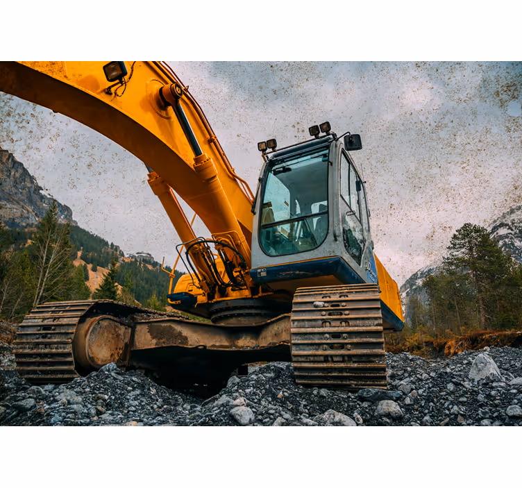 Vehicle mural heavy machinery excavator art - TenStickers