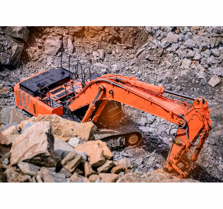Vehicle mural excavator at work - TenStickers