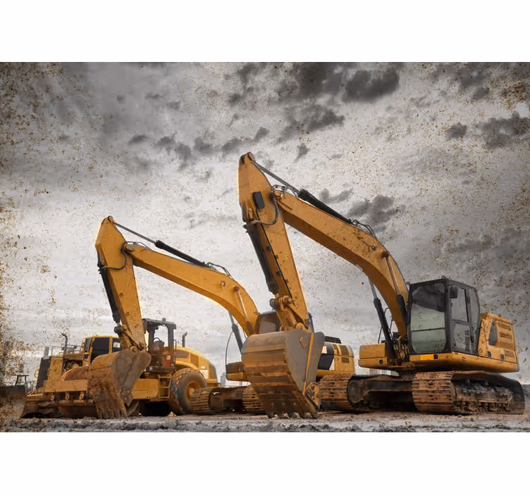 Vehicle mural construction machinery showcase - TenStickers