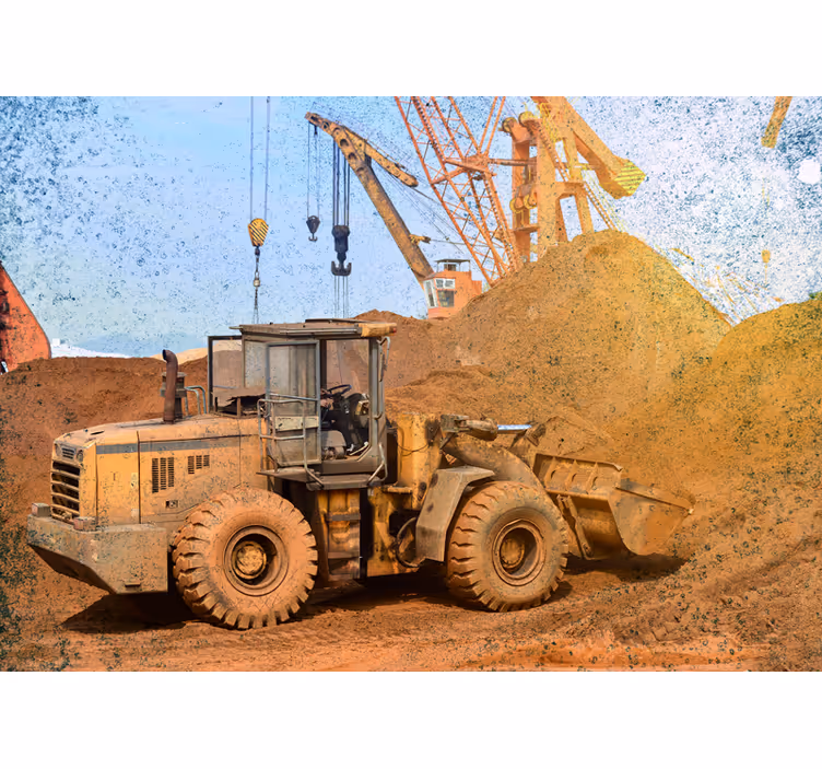 Vehicle mural construction loader equipment - TenStickers