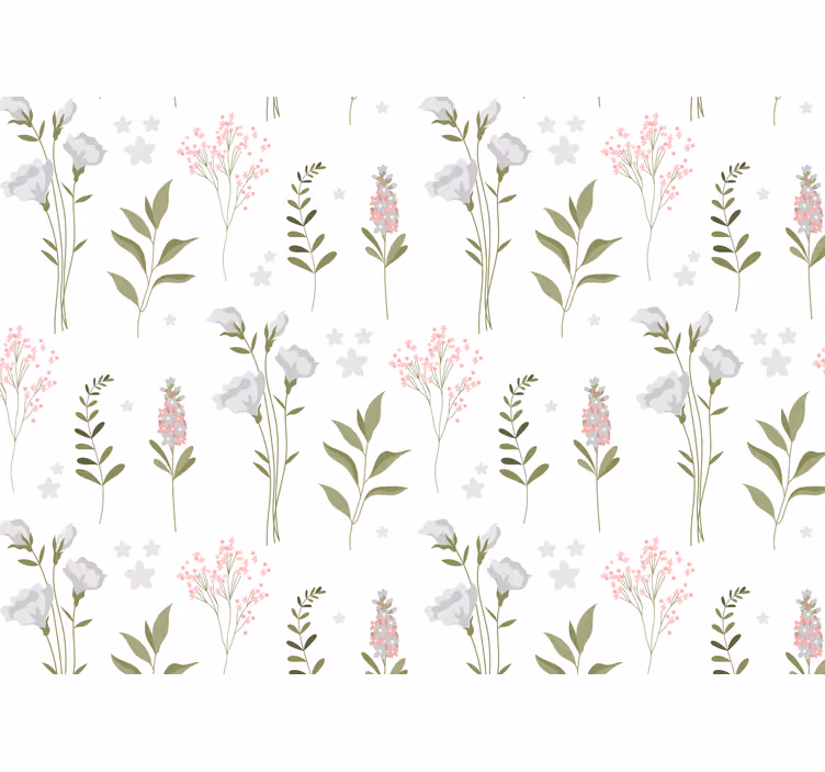 Flower mural with delicate floral designs - TenStickers