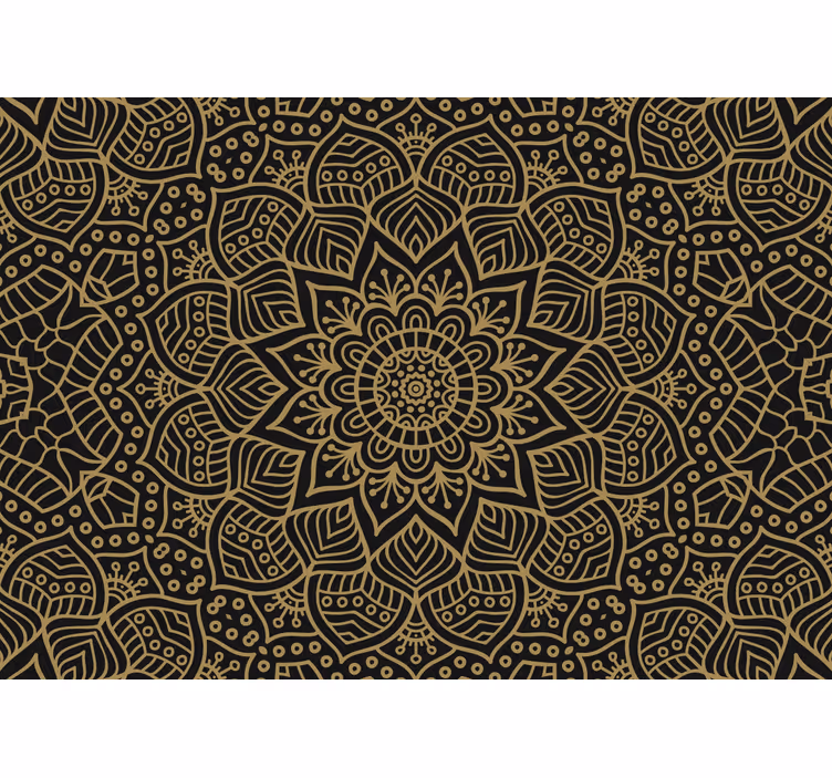 Mandala wall mural with intricate botanical design - TenStickers