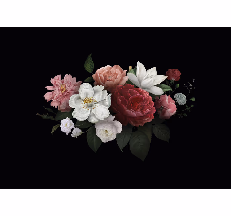 Flower mural blooming floral design - TenStickers
