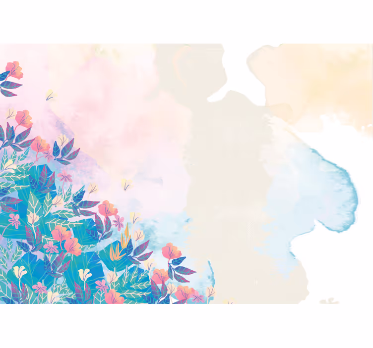 Vibrant Floral Splash abstract wall mural - TenStickers