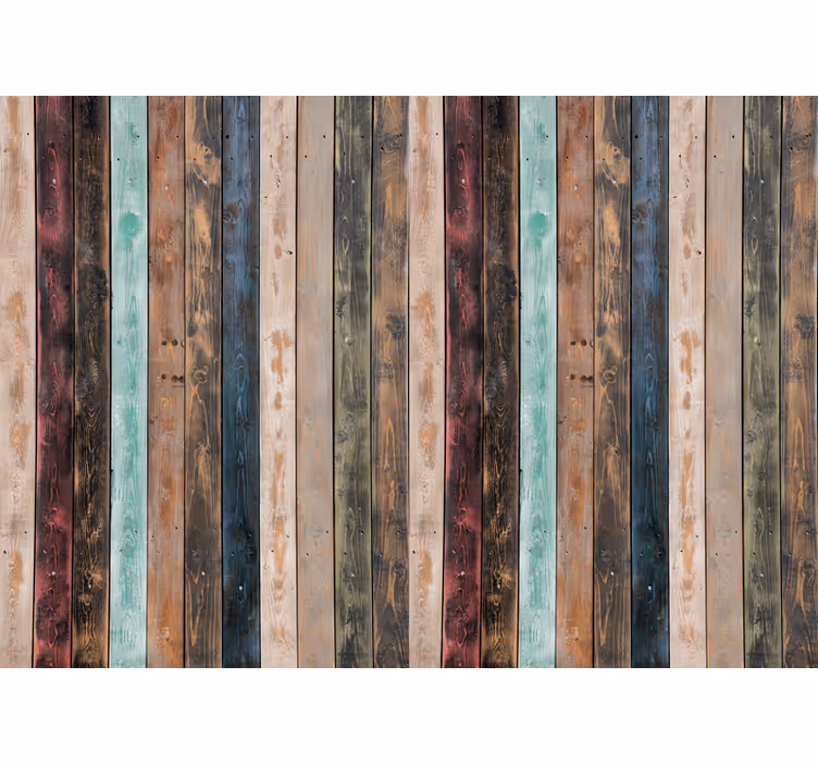 Brick wall mural wood plank texture - TenStickers