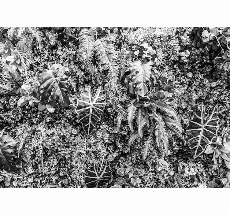 Nature wall mural textured greenery layers - TenStickers