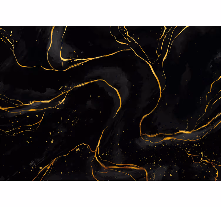 Black and golden marble living room wall mural - TenStickers