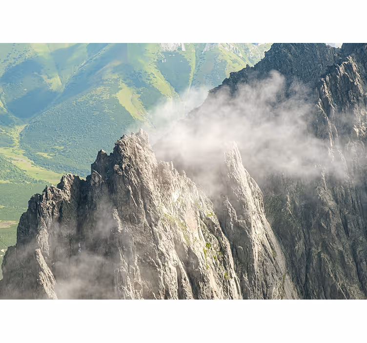 Landscape mural wallpaper mountainous green ranges - TenStickers