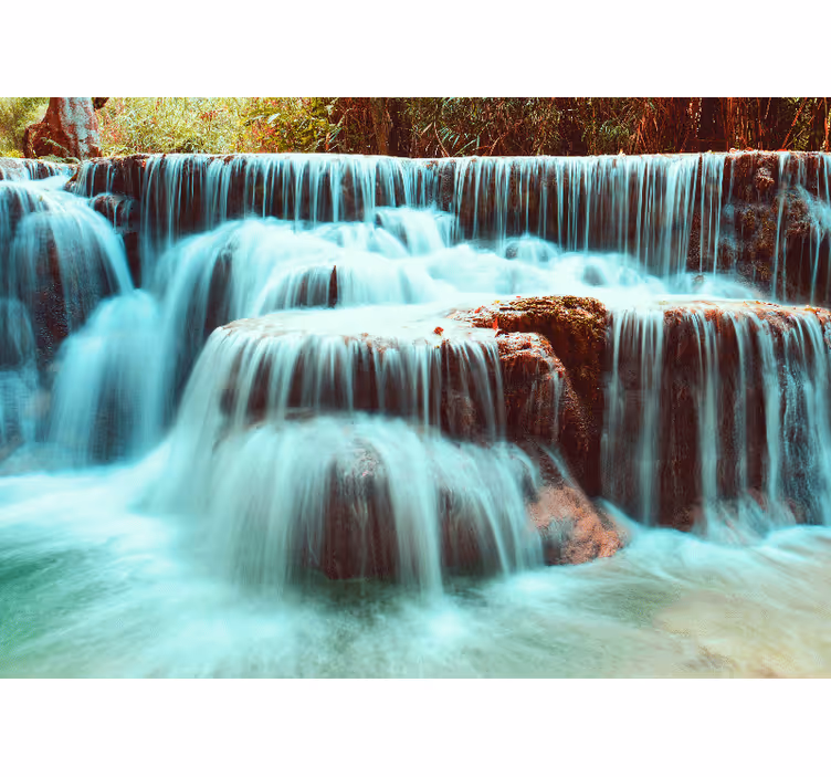 Clear Blue waterfall Waterfall Wall Mural - TenStickers